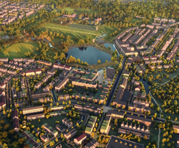 An image of the proposed vision for Otterpool Park