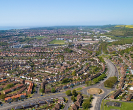 An image of Folkestone from above