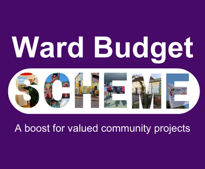 An image with the text &#039;ward budget scheme, A boost for valued community projects&#039;