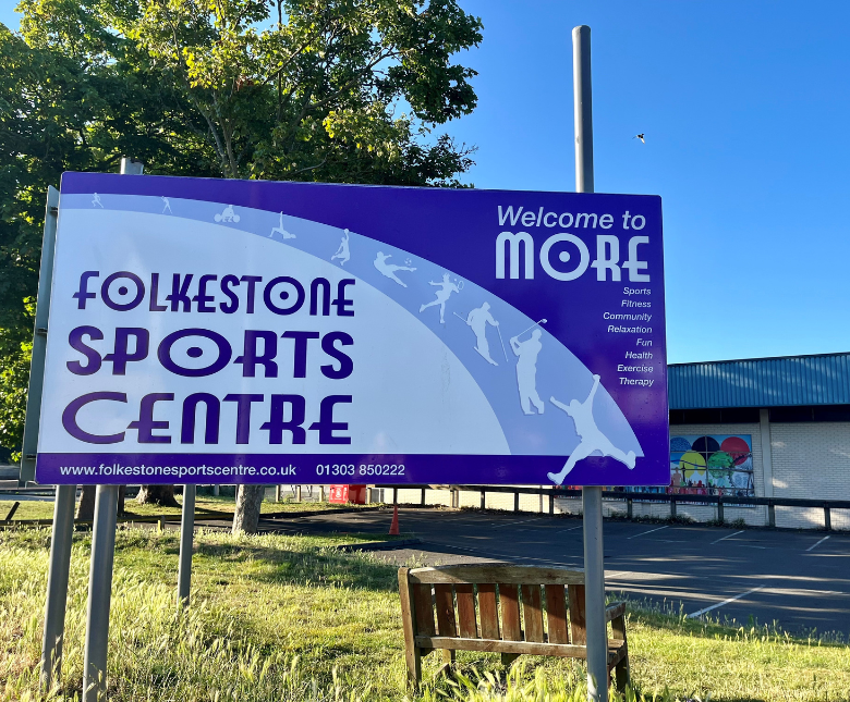 An image of the Folkestone Sports Centre sign