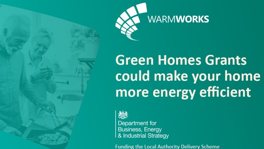 An image of the Warm Works Green Homes Grants information poster
